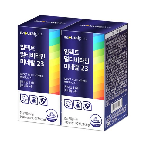 내츄럴플러스 임팩트 멀티비타민 미네랄 23 90정 X 2개